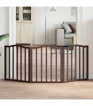 vidaXL Dog Gate Foldable 3 Panels Brown Oak 150 cm Poplar Wood