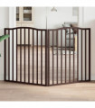 vidaXL Dog Gate Foldable 2 Panels Brown Oak 160 cm Poplar Wood
