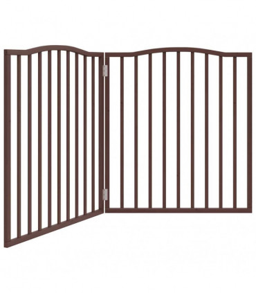vidaXL Dog Gate Foldable 2 Panels Brown Oak 160 cm Poplar Wood