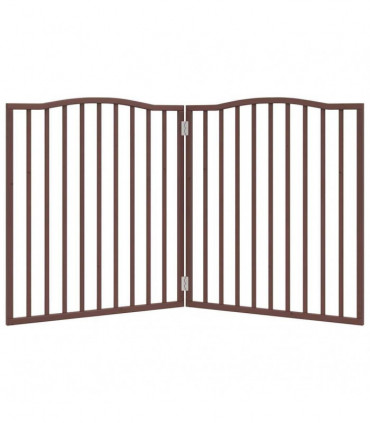 vidaXL Dog Gate Foldable 2 Panels Brown Oak 160 cm Poplar Wood