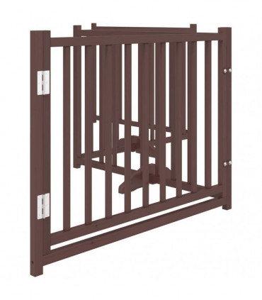 vidaXL Dog Gate with Door Foldable 4 Panels Brown Oak 320 cm Solid Wood Fir