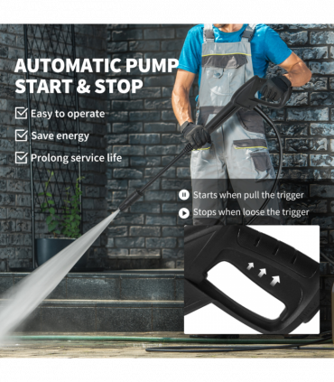 Outsunny 2200W Power Washer 170 Bar Pressure with Adjustable Nozzle