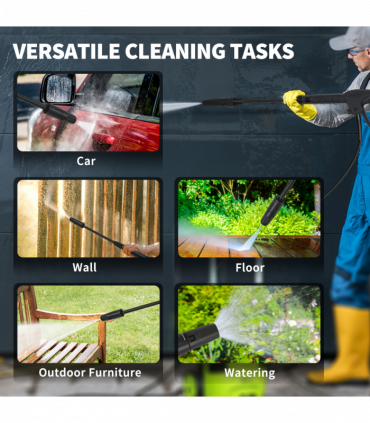 Outsunny 2200W Power Washer 170 Bar Pressure with Adjustable Nozzle