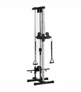 SPORTNOW Wall Mount Cable Station with 15 Positions Adjustable Dual Pulleys