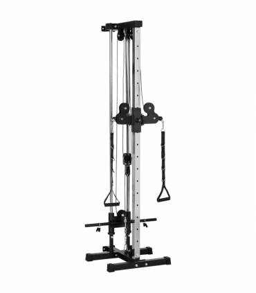 SPORTNOW Wall Mount Cable Station with 15 Positions Adjustable Dual Pulleys