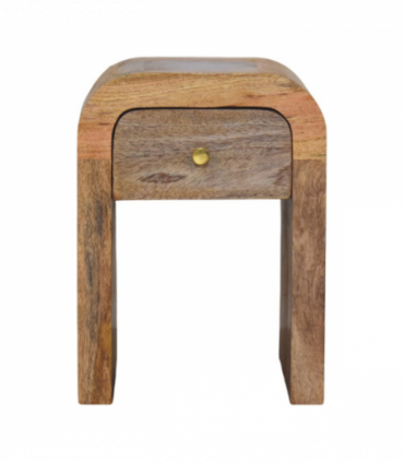 Artisan Furniture Solid Wood Mini Darcy Oak-ish Nightstand with Curved Edges