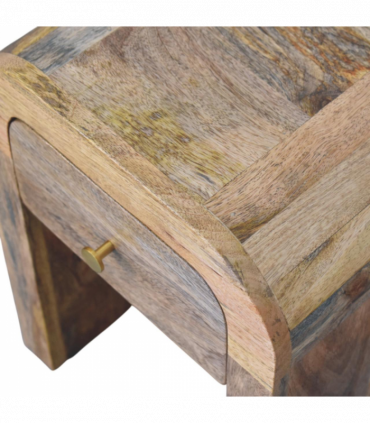 Artisan Furniture Solid Wood Mini Darcy Oak-ish Nightstand with Curved Edges