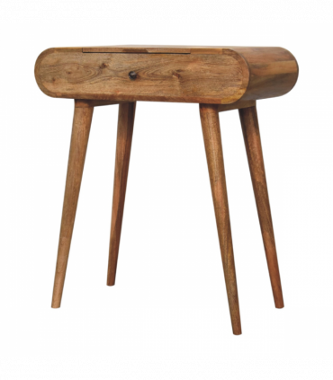 Artisan Furniture Solid Mango Wood Mini Oak-ish Round Dressing Table