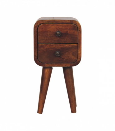 Artisan Furniture Solid Wood Extra Mini Curved Chestnut Bedside