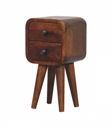 Artisan Furniture Solid Wood Extra Mini Curved Chestnut Bedside