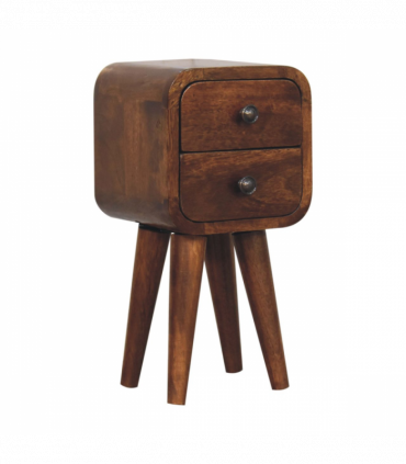 Artisan Furniture Solid Wood Extra Mini Curved Chestnut Bedside