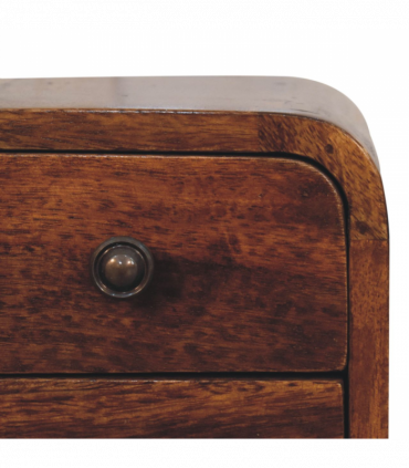 Artisan Furniture Solid Wood Extra Mini Curved Chestnut Bedside