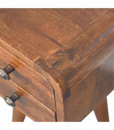 Artisan Furniture Solid Wood Extra Mini Curved Chestnut Bedside