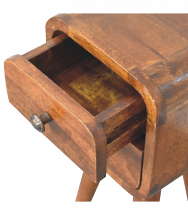 Artisan Furniture Solid Wood Extra Mini Curved Chestnut Bedside
