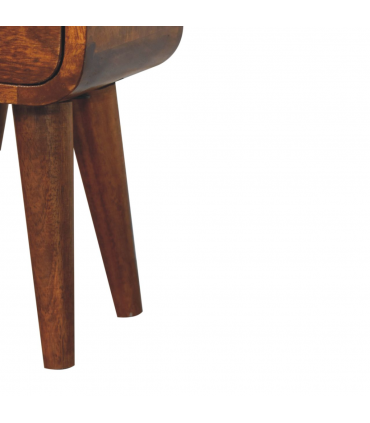 Artisan Furniture Solid Wood Extra Mini Curved Chestnut Bedside