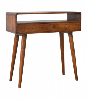 Artisan Furniture Solid Wood Curved Chestnut Console Table