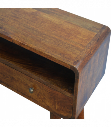 Artisan Furniture Solid Wood Curved Chestnut Console Table