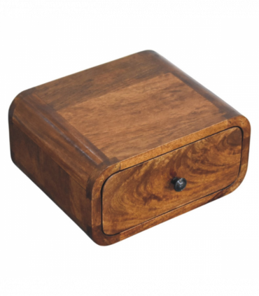 Artisan Furniture Solid Wood Avora Mini Wall-Mounted Chestnut 1 Drawer Nightstand