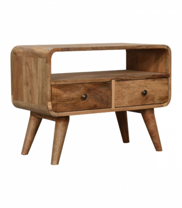 Artisan Furniture Solid Wood Mini Curved Oak-ish Media Unit