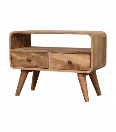 Artisan Furniture Solid Wood Mini Curved Oak-ish Media Unit