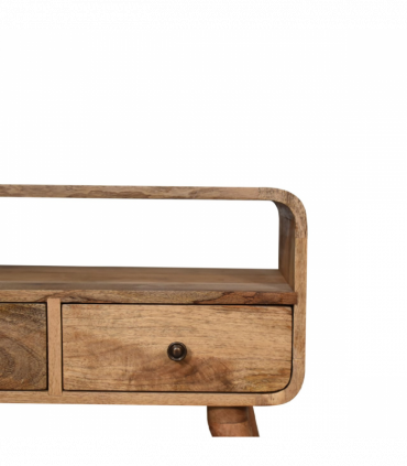 Artisan Furniture Solid Wood Mini Curved Oak-ish Media Unit