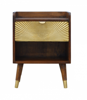 Artisan Furniture Solid Wood Manila Gold One Drawer Bedside