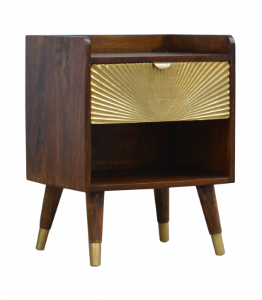 Artisan Furniture Solid Wood Manila Gold One Drawer Bedside