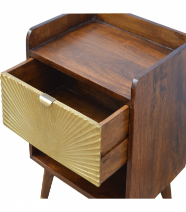 Artisan Furniture Solid Wood Manila Gold One Drawer Bedside
