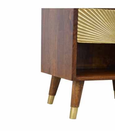 Artisan Furniture Solid Wood Manila Gold One Drawer Bedside