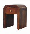 Artisan Furniture Solid Wood Mini Darcy Chestnut Nightstand with Curved Edges, Brown, 1 Drawer