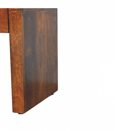 Artisan Furniture Solid Wood Mini Darcy Chestnut Nightstand with Curved Edges, Brown, 1 Drawer