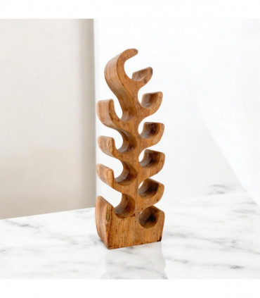 10 BOTTLE HAND CARVED WINE RACK
