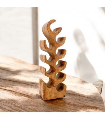 10 BOTTLE HAND CARVED WINE RACK