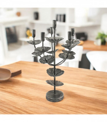 57CM SILVER METAL CANDLE HOLDER