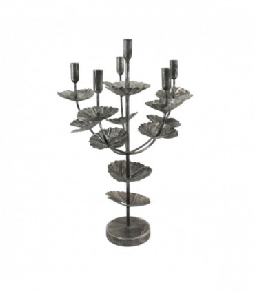 57CM SILVER METAL CANDLE HOLDER