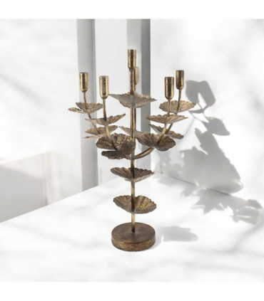 57CM GOLD METAL CANDLE HOLDER