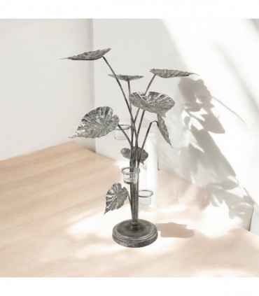 74CM SILVER METAL CANDLE HOLDER