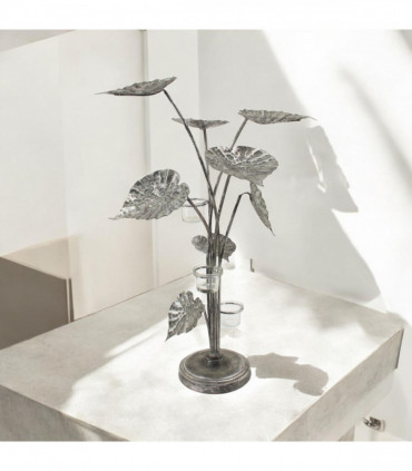 74CM SILVER METAL CANDLE HOLDER