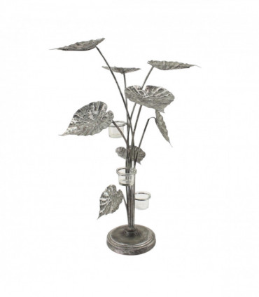 74CM SILVER METAL CANDLE HOLDER