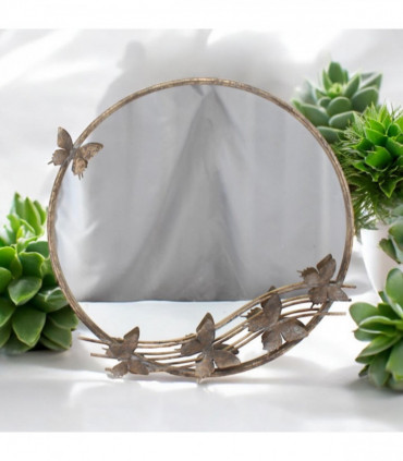 63CM ROUND METAL MIRROR