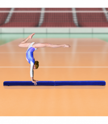 HOMCOM 2.1m Balance Beam Trainer Fold Performance Gymnastics, Blue