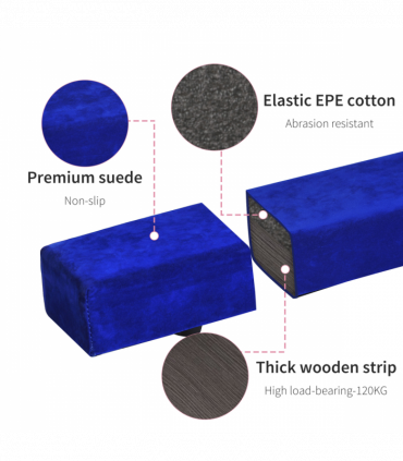 HOMCOM 2.1m Balance Beam Trainer Fold Performance Gymnastics, Blue