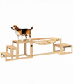 PawHut 3 Pieces Wooden Dog Agility Training Equipment, Natural Wood