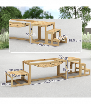 PawHut 3 Pieces Wooden Dog Agility Training Equipment, Natural Wood