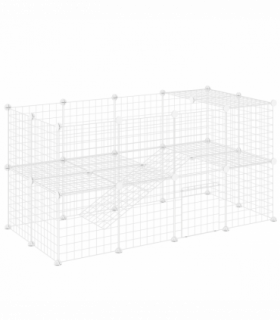 PawHut DIY Pet Playpen 36 Panel for Rabbit Chinchilla Hedgehog, White