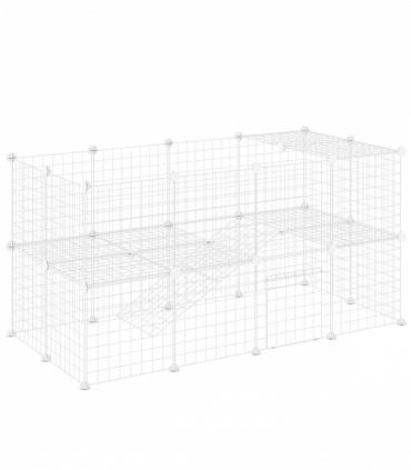 PawHut DIY Pet Playpen 36 Panel for Rabbit Chinchilla Hedgehog, White