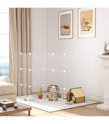 PawHut DIY Pet Playpen 36 Panel for Rabbit Chinchilla Hedgehog, White