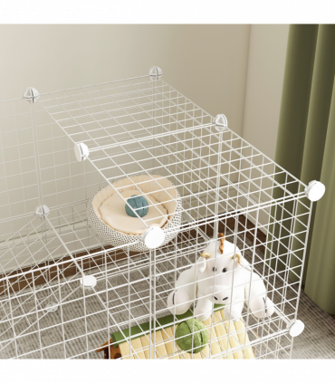 PawHut DIY Pet Playpen 36 Panel for Rabbit Chinchilla Hedgehog, White