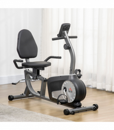 HOMCOM Exercise Bike with LCD Display, Quiet 8-Level Magnetic Resistance