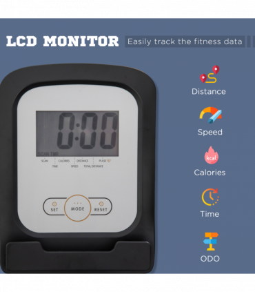 HOMCOM Exercise Bike with LCD Display, Quiet 8-Level Magnetic Resistance